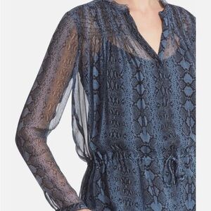 Silk Animal Print Rebecca Taylor Blouse